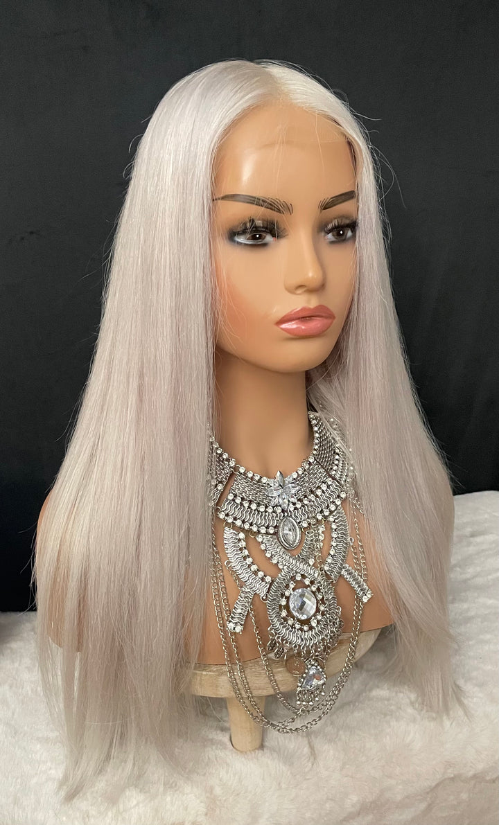 SILVANA - ICY WHITE BLONDE PREMIUM EUROPEAN LUXURY HAIR WIG - HD Lace Front - Invisible Knots - Natural Hairline