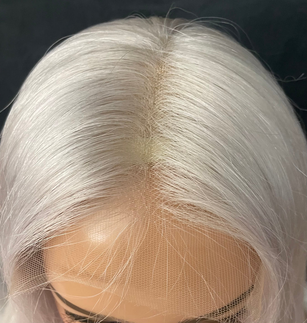 SILVANA - ICY WHITE BLONDE PREMIUM EUROPEAN LUXURY HAIR WIG - HD Lace Front - Invisible Knots - Natural Hairline