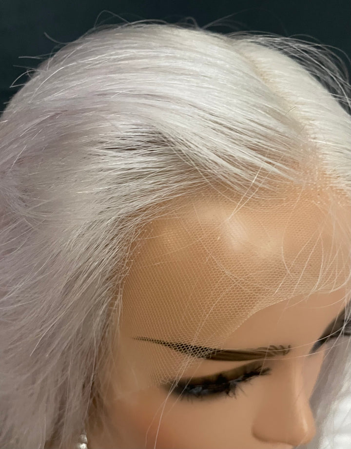 SILVANA - ICY WHITE BLONDE PREMIUM EUROPEAN LUXURY HAIR WIG - HD Lace Front - Invisible Knots - Natural Hairline