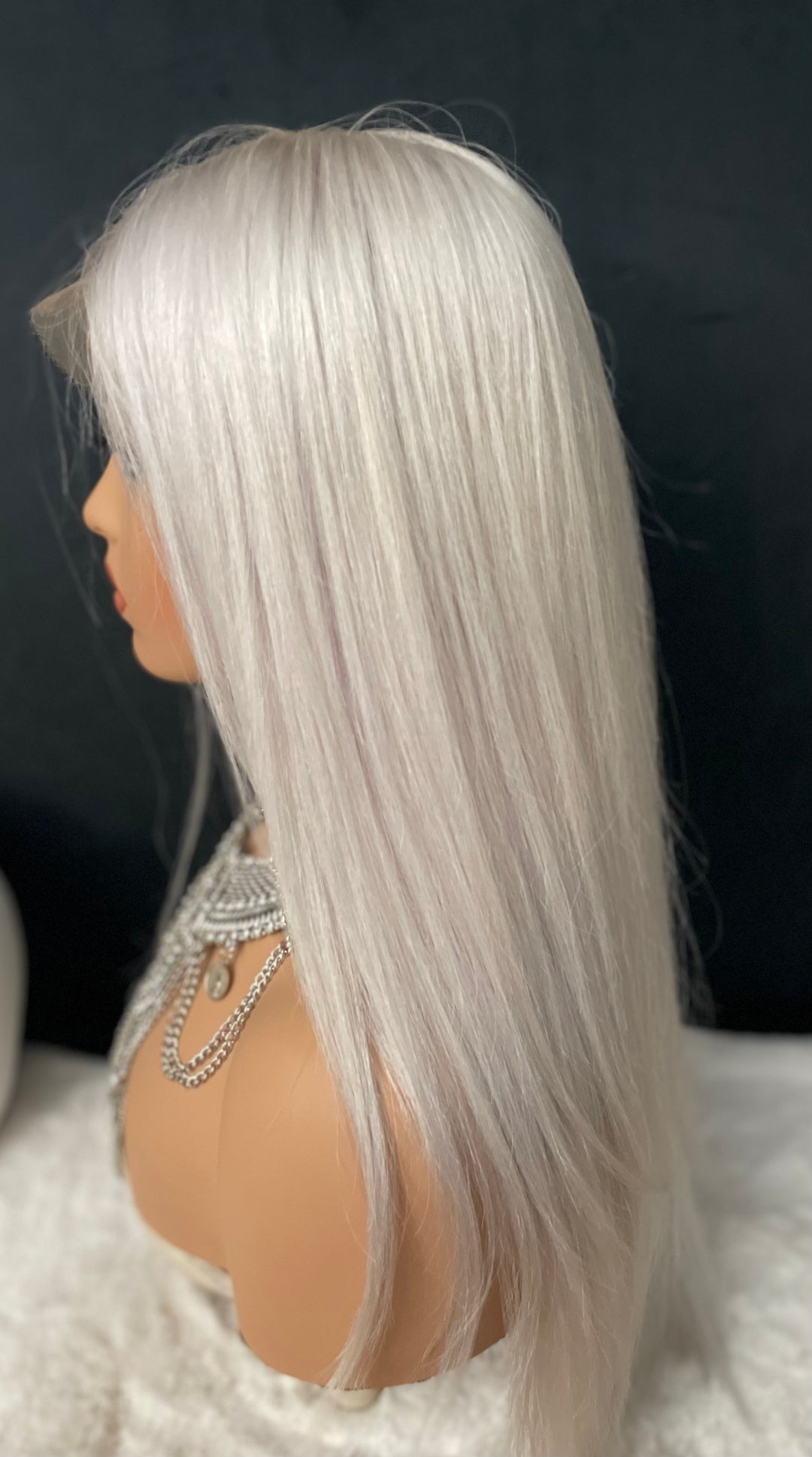 SILVANA - ICY WHITE BLONDE PREMIUM EUROPEAN LUXURY HAIR WIG - HD Lace Front - Invisible Knots - Natural Hairline