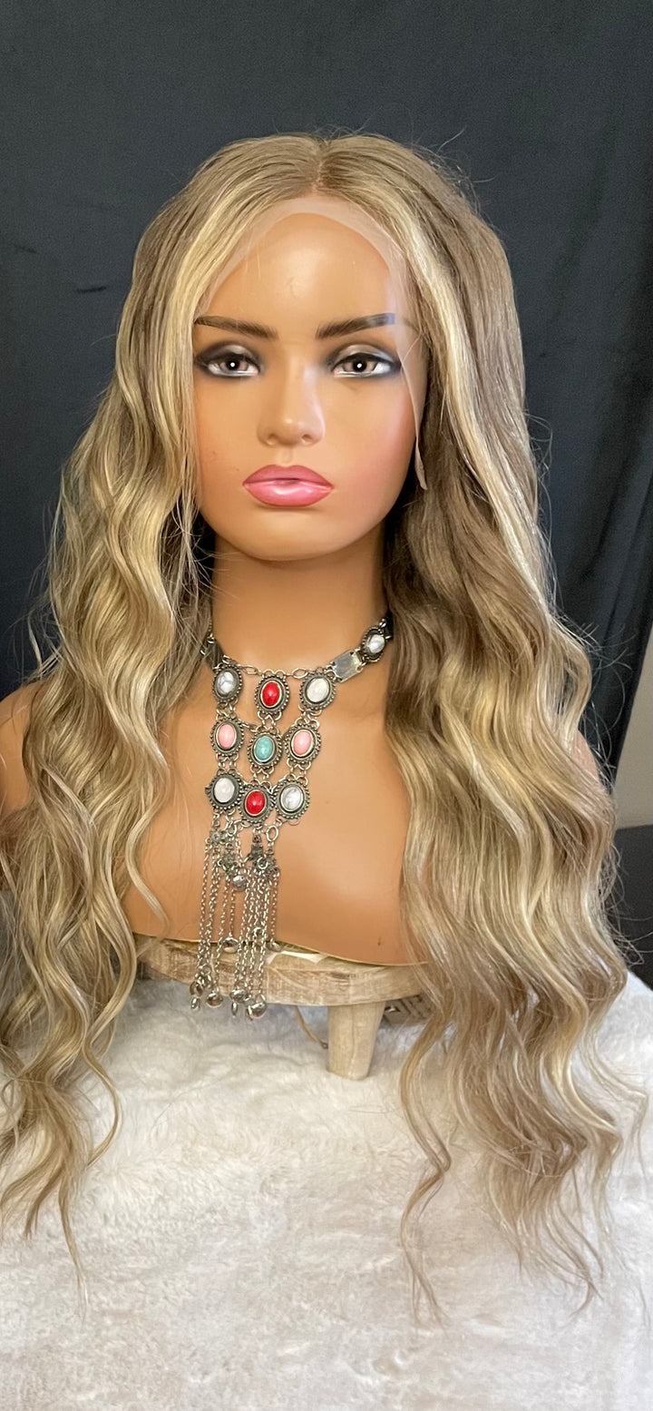 ALLEGRA - HD LACE FRONT WIG - DIMENSIONAL COOL AND DARK BLONDE - PREMIUM EUROPEAN HUMAN HAIR - 26"