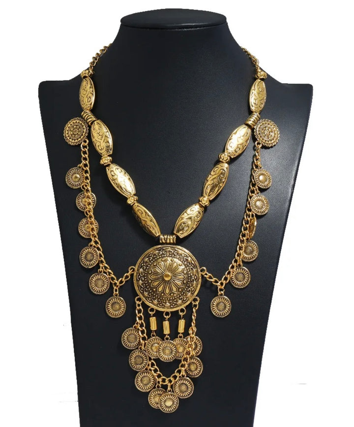 Gold Brass Bohemian Style Necklace