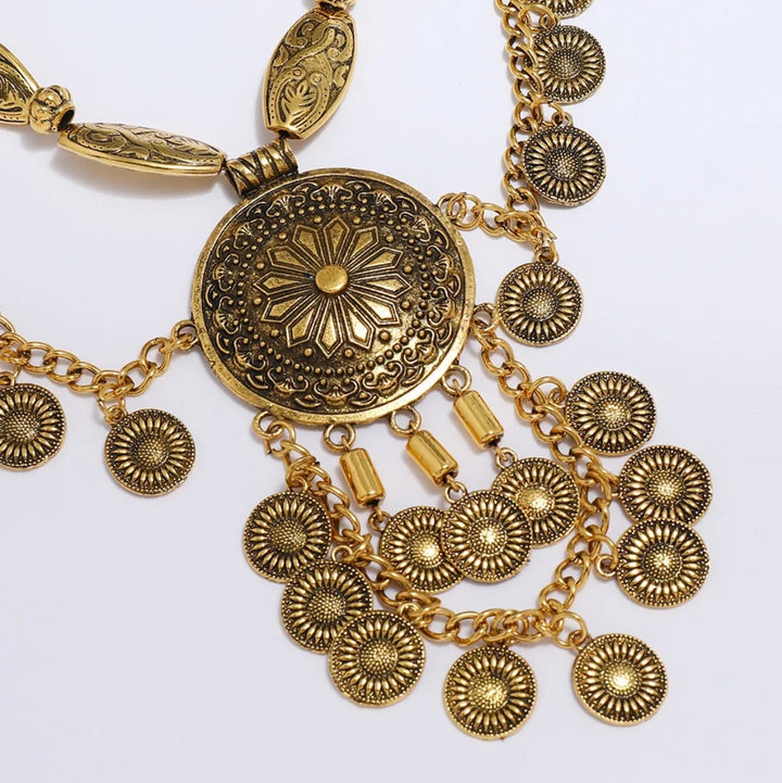 Gold Brass Bohemian Style Necklace