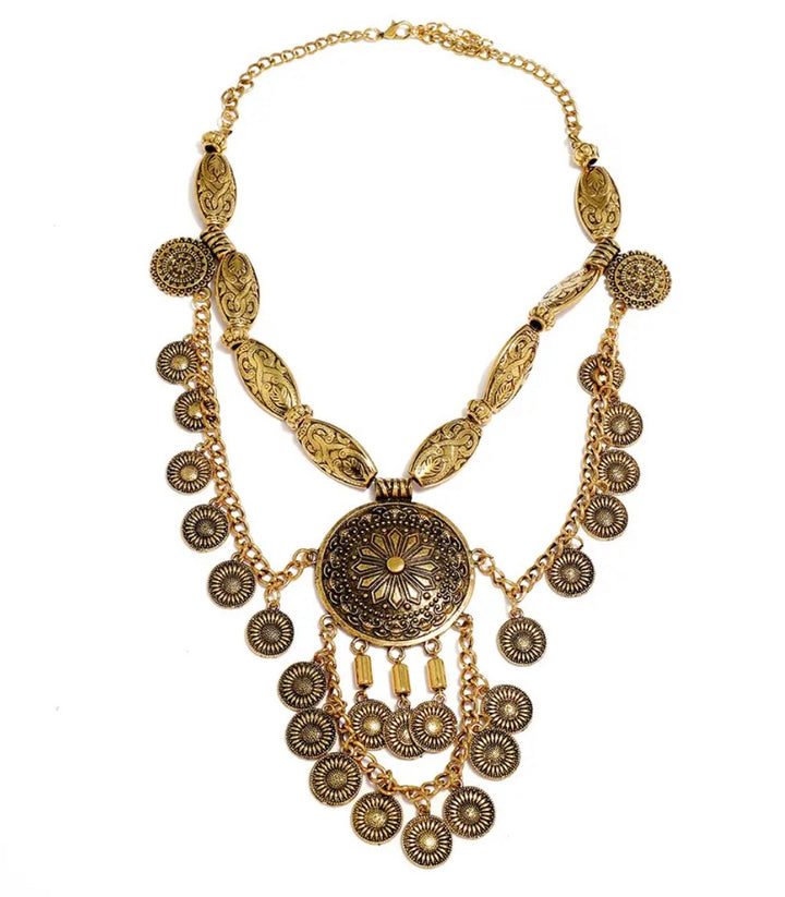 Gold Brass Bohemian Style Necklace