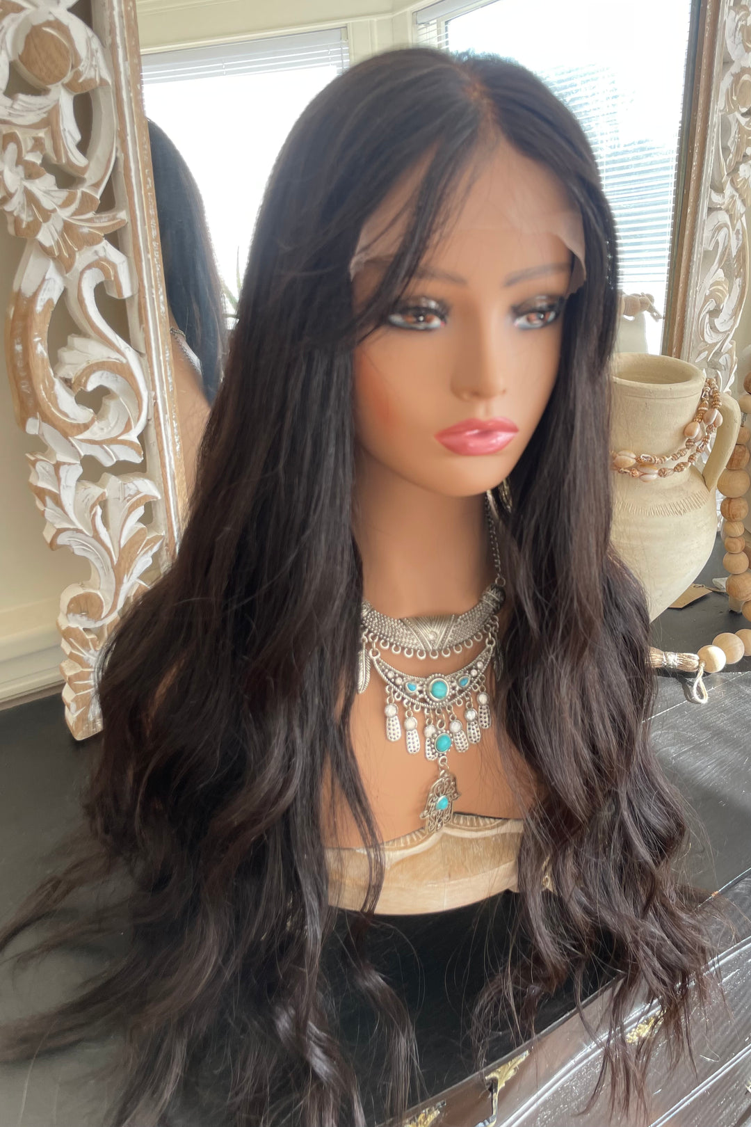 Luxury Mini Wig Topper Collection - Lace Top Topper - 1B Color - 28”